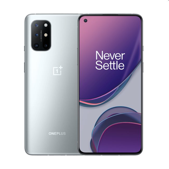 OnePlus 8T, 8GB/128GB, Lunar Silver, Trieda A - použité, záruka 12 mesiaco
