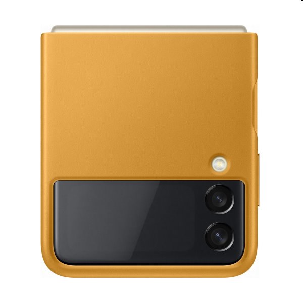 Puzdro Leather Cover pre Samsung Galaxy Z Flip3, mustard