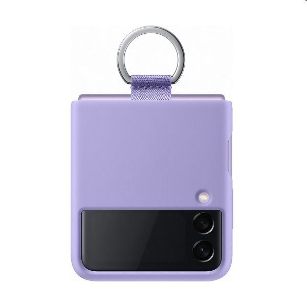 Puzdro Silicone Cover s držiakom na prst pre Samsung Galaxy Z Flip3, purple