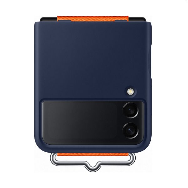 Puzdro Silicone Cover s pútkom pre Samsung Galaxy Z Flip3, navy