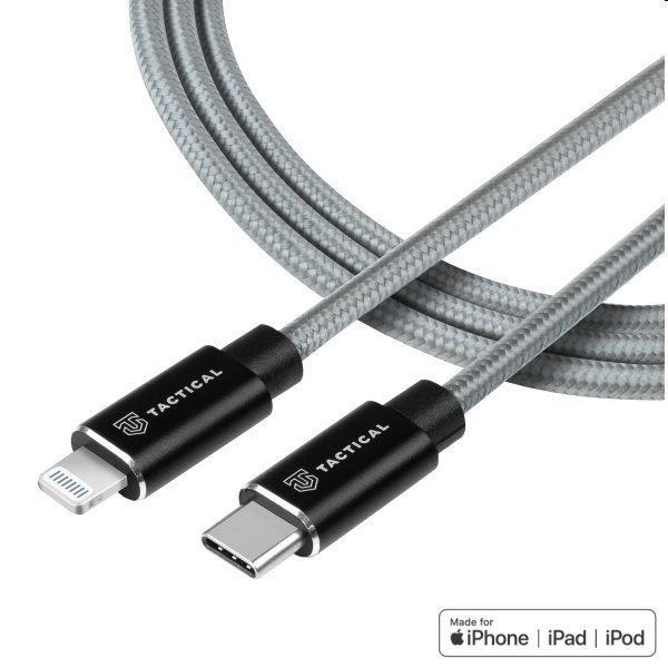 Tactical kevlarový USB-C/Lightning MFI kábel, 0,3 m