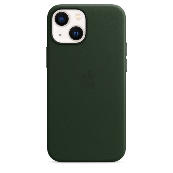Apple iPhone 13 mini Leather Case with MagSafe, sequoia green