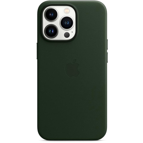 Apple iPhone 13 Pro Leather Case with MagSafe, sequoia green