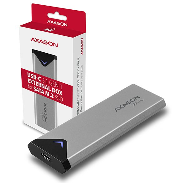 E-shop AXAGON EEM2-U3C USB-C 3.1 Gen 1 - M.2 SATA SSD 42-80mm box EEM2-U3C