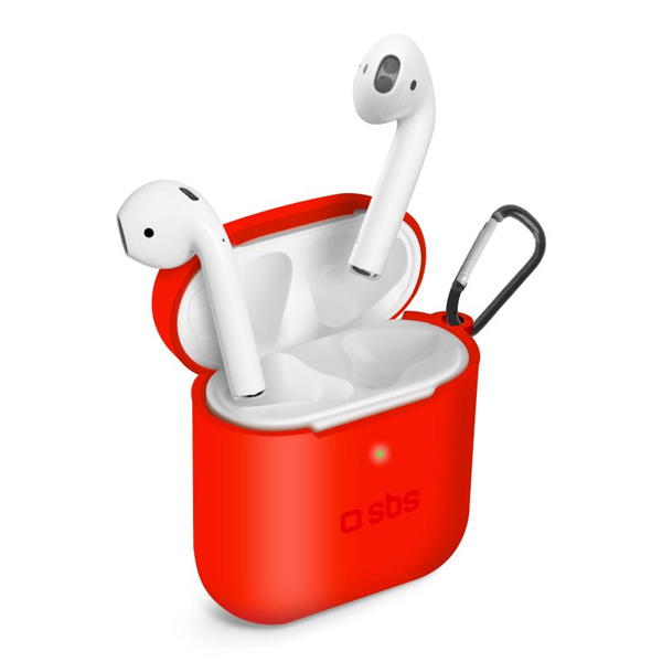 SBS Silikónové puzdro pre Apple AirPods 1/2, červené