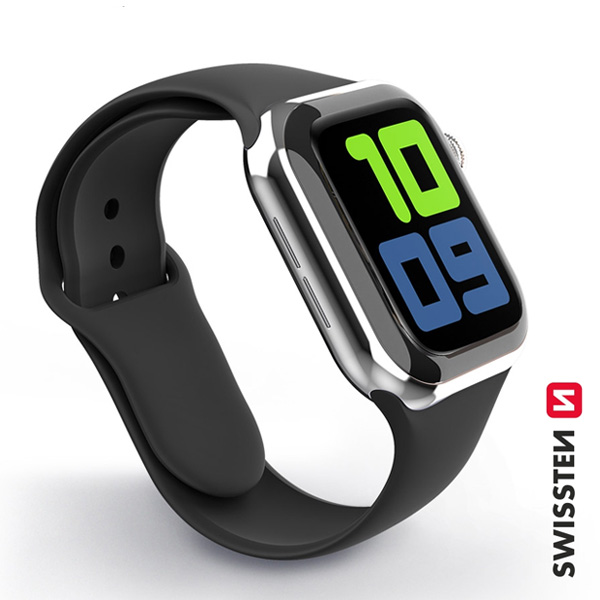 Swissten silikónový remienok pre Apple Watch 38-40, čierna