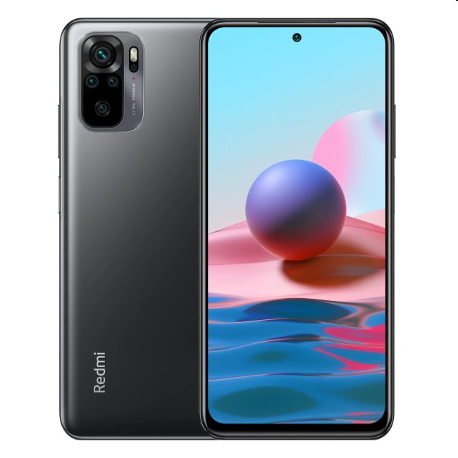 Xiaomi Redmi Note 10, 4/64GB,  Shadow Black, Trieda B - použité, záruka 12 mesiacov