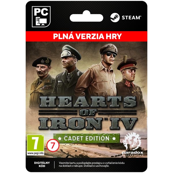 E-shop Hearts of Iron IV: Cadet Edition [Steam]