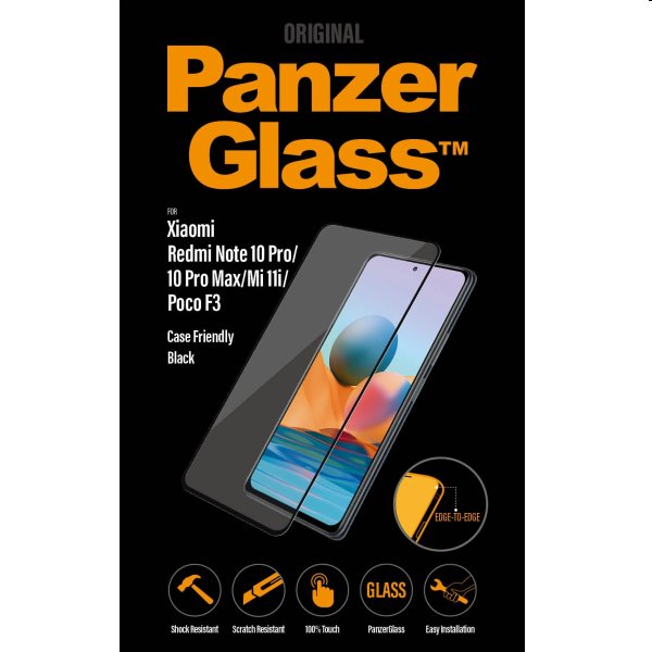 Ochranné temperované sklo PanzerGlass Case Friendly pre XiaomiRedmi Note 10 Pro10 Pro MaxMi 11iPoco F3, black 8041