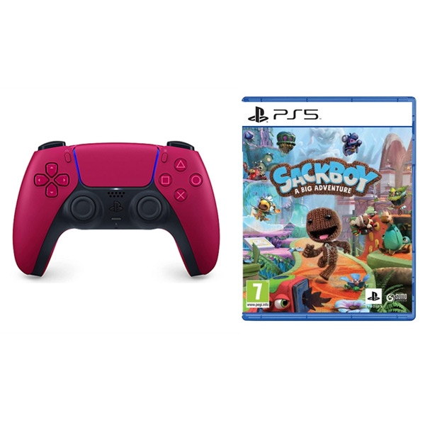 PlayStation 5 DualSense Wireless Controller, cosmic red + Sackboy: A Big Adventure CZ