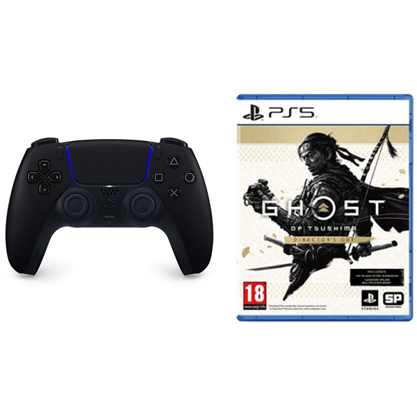 PlayStation 5 DualSense Wireless Controller, midnight black + Ghost of Tsushima (Director’s Cut) CZ