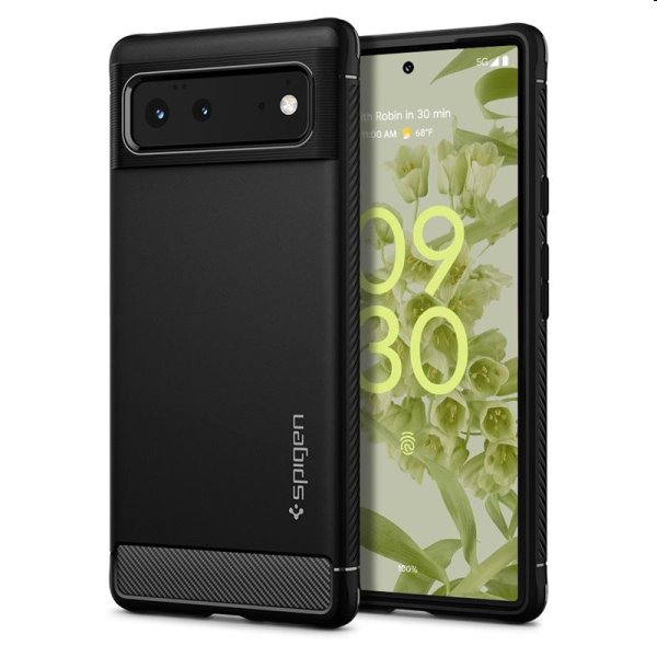 Puzdro Spigen Rugged Armor pre Google Pixel 6, čierne Puzdro Spigen Rugged Armor pre Google Pixel 6, čierne