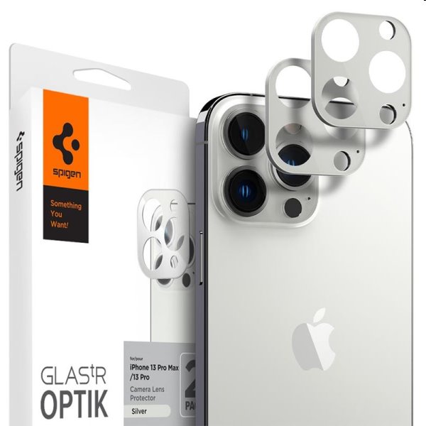 E-shop Spigen ochranné sklo na fotoaparát pre iPhone 13 Pro, 13 Pro Max, strieborná AGL04033