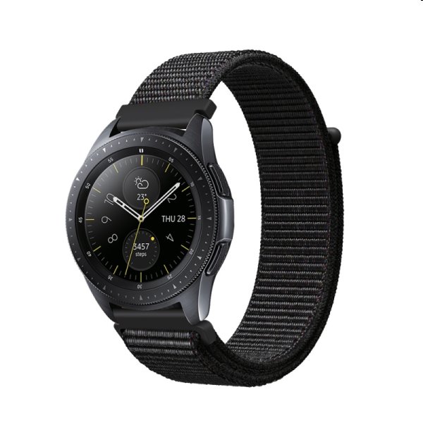 COTEetCI univerzálny nylonový náramok 22 mm pre Apple Watch 42/44/45 mm, čierny