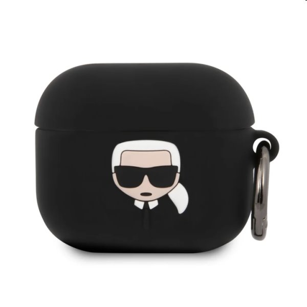 Karl Lagerfeld silikónový obal Karl Head pre Apple AirPods 3 (KLACA3SILKHBK), black
