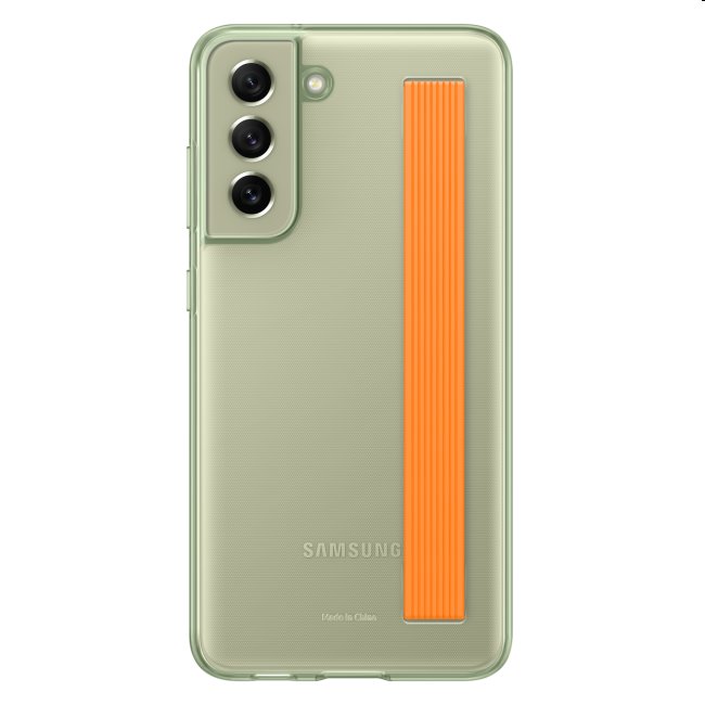 E-shop Zadný kryt Clear Strap Cover pre Samsung Galaxy S21 FE 5G, olivová EF-XG990CMEGWW