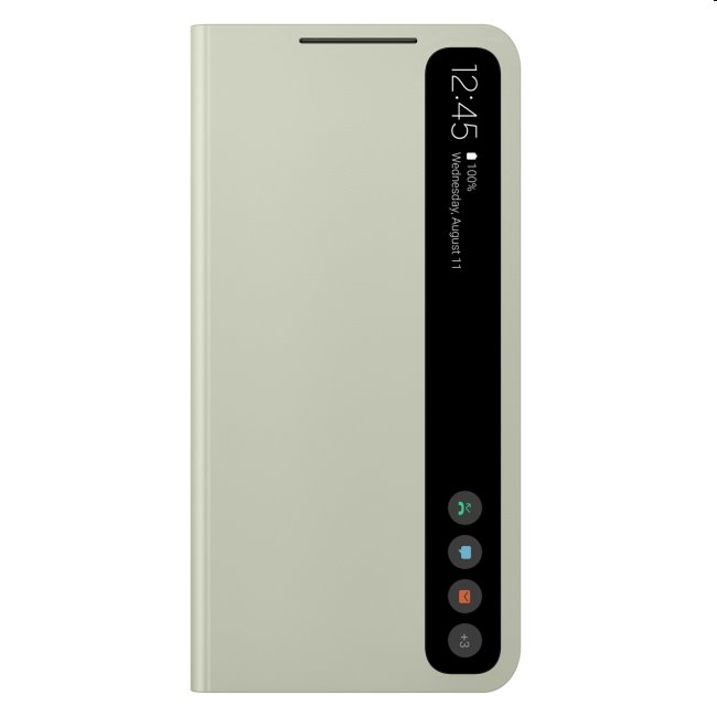 Puzdro Clear View Cover pre Samsung Galaxy S21 FE 5G, olive EF-ZG990CMEGEE