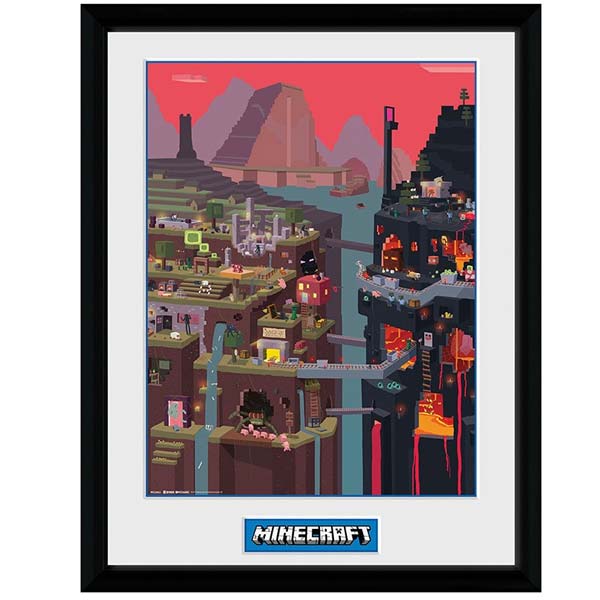 Zarámovaný plagát World (Minecraft)