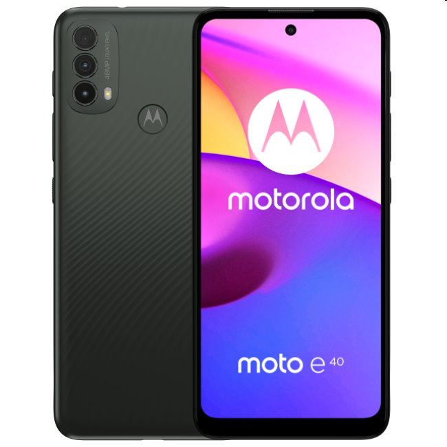 Motorola Moto E40, 4/64GB, Carbon Gray, Trieda B - použité, záruka 12 mesiacov