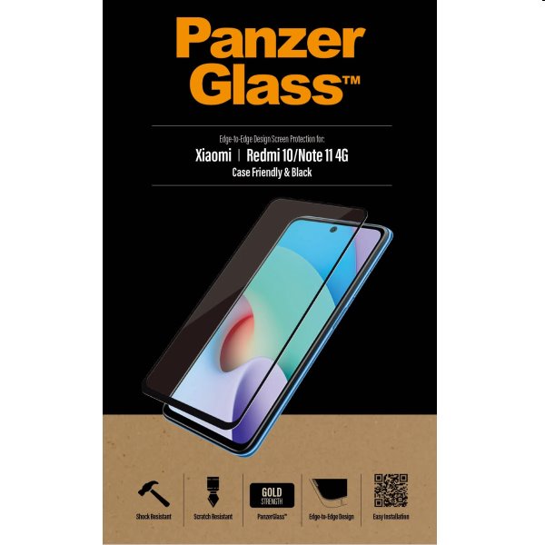 Ochranné temperované sklo PanzerGlass Case Friendly pre Xiaomi Redmi 10, čierna