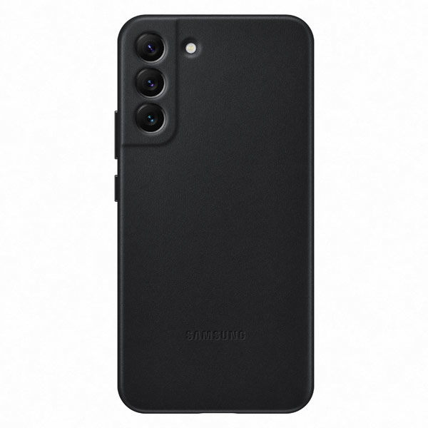 Zadný kryt Leather Cover pre Samsung Galaxy S22 Plus, čierna