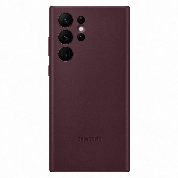 Puzdro Leather Cover pre Samsung Galaxy S22 Ultra, burgundy