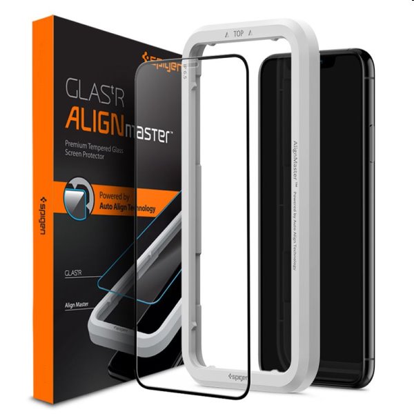 Tvrdené sklo Spigen Align Glass FC pre Apple iPhone 11/XR, čierne