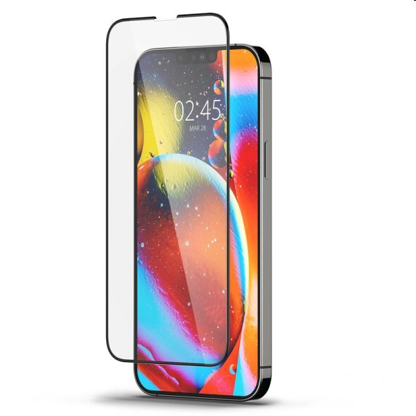 Tvrdené sklo Spigen tR Slim HD pre Apple iPhone 14, 13, 13 Pro, čierna