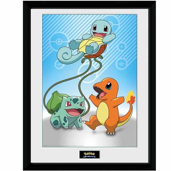Zarámovaný plagát Kanto Starters (Pokémon) PFC2262
