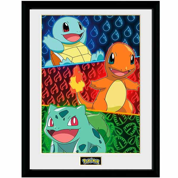 Zarámovaný plagát Starters (Pokémon)