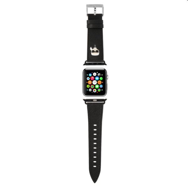 Karl Lagerfeld Karl Head PU remienok pre Apple Watch 38/40mm, black