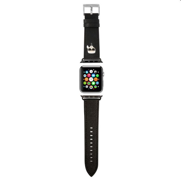 Karl Lagerfeld Karl Head PU remienok pre Apple Watch 42/44mm, black