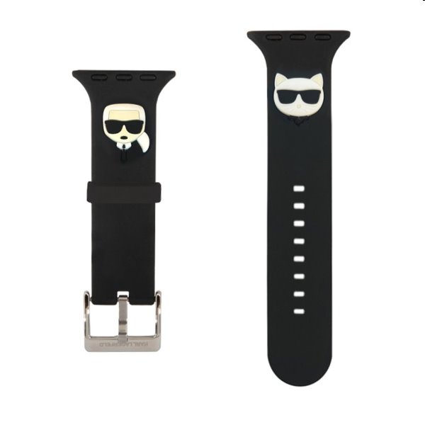 Karl Lagerfeld Karl and Choupette remienok pre Apple Watch 42/44 mm, čierna