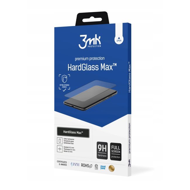 Ochranné sklo 3mk HardGlass Max Fingerprint pre Samsung Galaxy S21 FE 5G, black