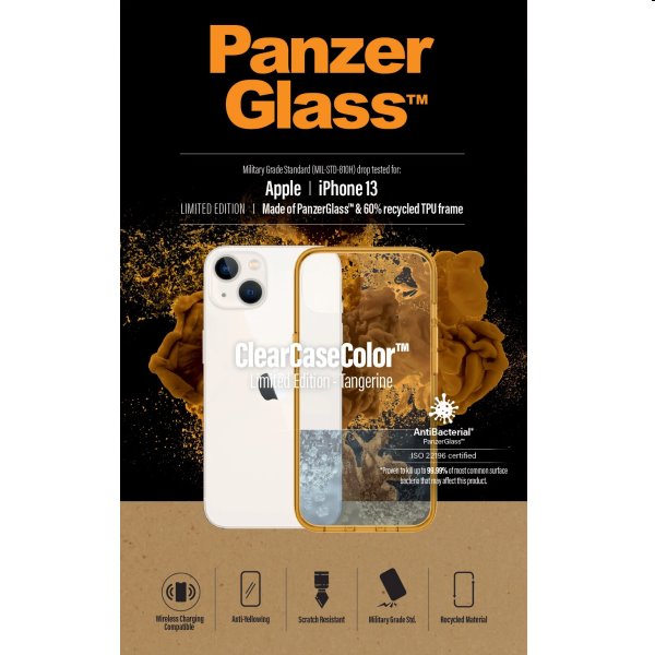 Zadný kryt PanzerGlass ClearCaseColor AB pre Apple iPhone 13, oranžová Zadný kryt PanzerGlass ClearCaseColor AB pre Apple iPhone 13, oranžová