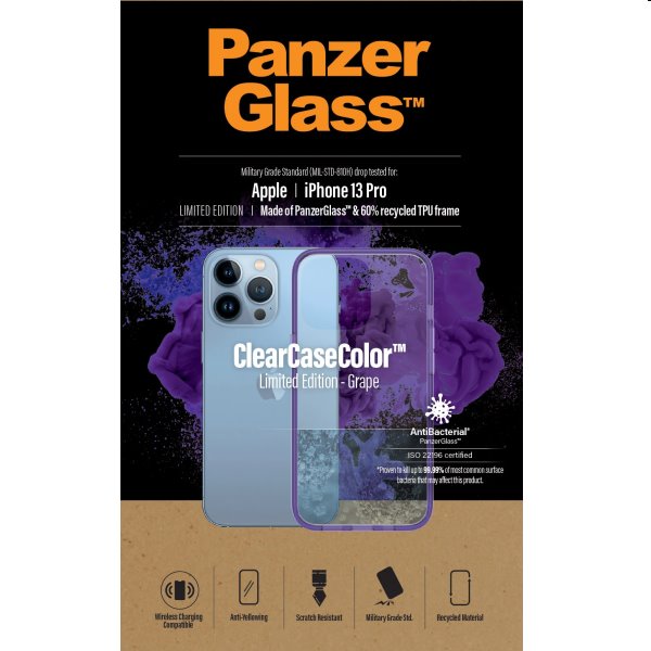 Puzdro PanzerGlass ClearCaseColor AB pre Apple iPhone 13 Pro, fialové