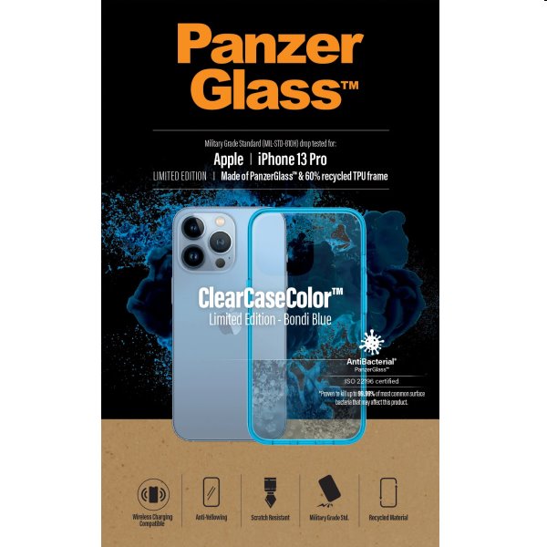 Zadný kryt PanzerGlass ClearCaseColor AB pre Apple iPhone 13 Pro, modrá Zadný kryt PanzerGlass ClearCaseColor AB pre Apple iPhone 13 Pro, modrá
