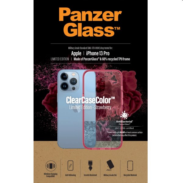 Puzdro PanzerGlass ClearCaseColor AB pre Apple iPhone 13 Pro, ružové