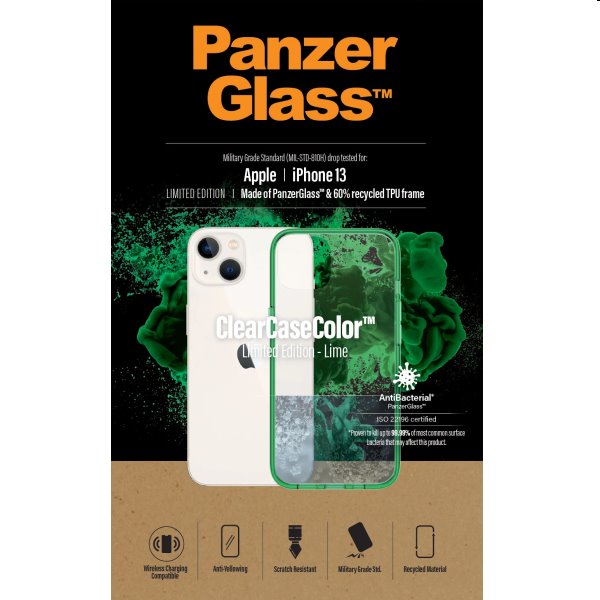 Puzdro PanzerGlass ClearCaseColor AB pre Apple iPhone 13, zelené