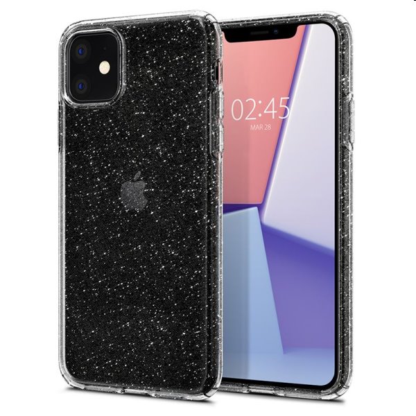 Zadný kryt Zadný kryt Spigen Liquid Crystal Glitter pre Apple iPhone 11, transparentná