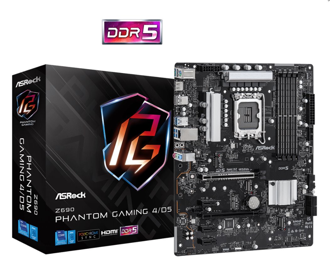 Asrock Z690 PHANTOM GAMING 4, LGA1700, Z690, 4xDDR5, HDMI, M.2, ATX Z690 PHANTOM GAMING 4D5