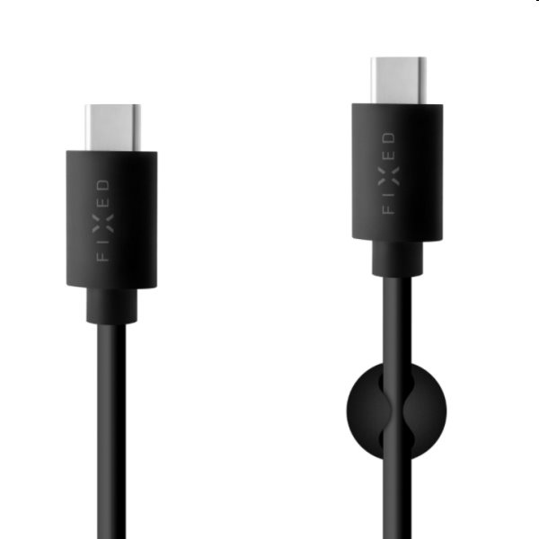 FIXED Dátový a nabíjací kábel USB-CUSB-C, PD, USB 2.0, 60 W, 1 m, čierny FIXD-CC-BK