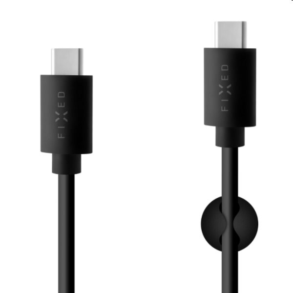 FIXED Dátový a nabíjací kábel USB-C/USB-C, PD, USB 2.0, 60 W, 2 m, čierny