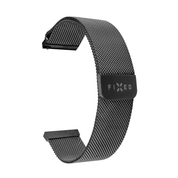 FIXED Mesh Nerezový remienok pre Smart Watch 20 mm, čierny FIXMEST-20MM-BK