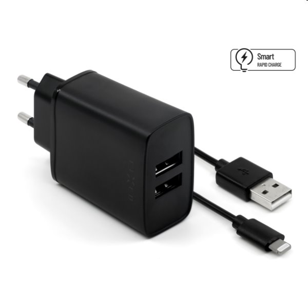 FIXC15-2UL-BK nabíjacka 2xUSB Lightning