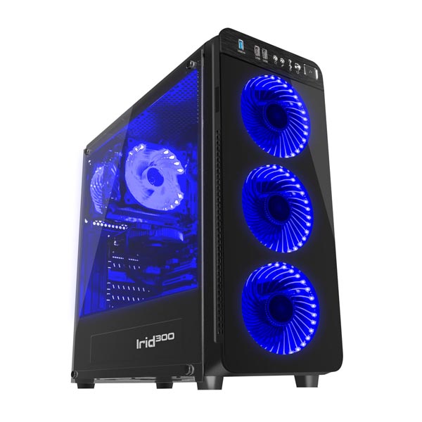 Genesis IRID 300 BLUE MIDI skrinka(USB 3.0), 4 ventilátory s modrým podsvietením Genesis IRID 300 BLUE MIDI skrinka(USB 3.0), 4 ventilátory s modrým podsvietením