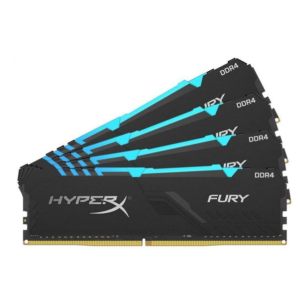Kingston HyperX Fury, DDR4, DIMM, 3600 MHz, 32 GB (4x 8 GB kit), CL17, RGB, čierna HX436C17FB3AK432