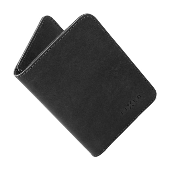 FIXED Smile XL Kožená peňaženka so smart trackerom, čierna