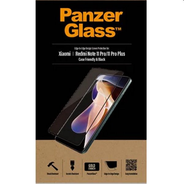 Ochranné temperované sklo PanzerGlass Case Friendly pre Xiaomi Redmi Note 11 Pro, 11 Pro Plus, čierna