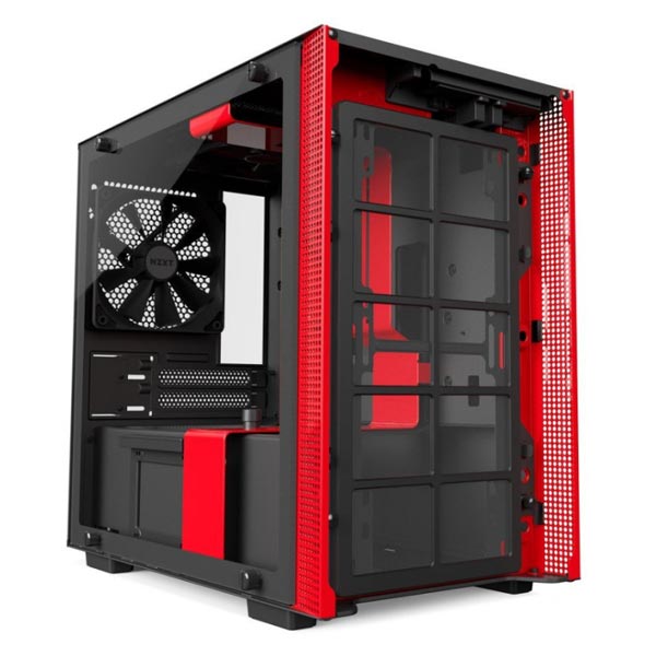 Počítačová skriňa NZXT H200, čiernočervená CA-H200B-BR